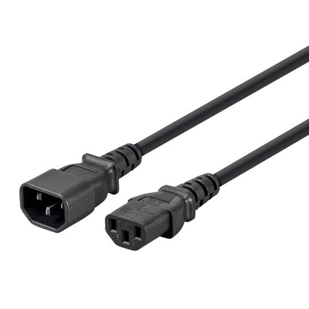 Monoprice Extension Cord - IEC 60320 C14 to IEC 60320 C13_ 18AWG_ 10A_ 3-Prong_ 6448